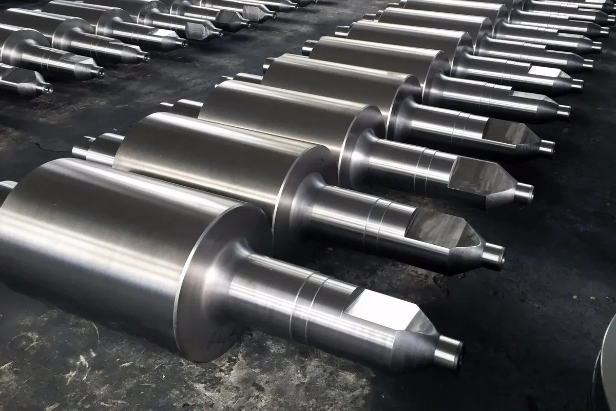 Finished rolling mill rolls at the Vimco Rolls plant, Dera Bassi